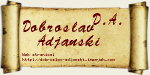 Dobroslav Ađanski vizit kartica